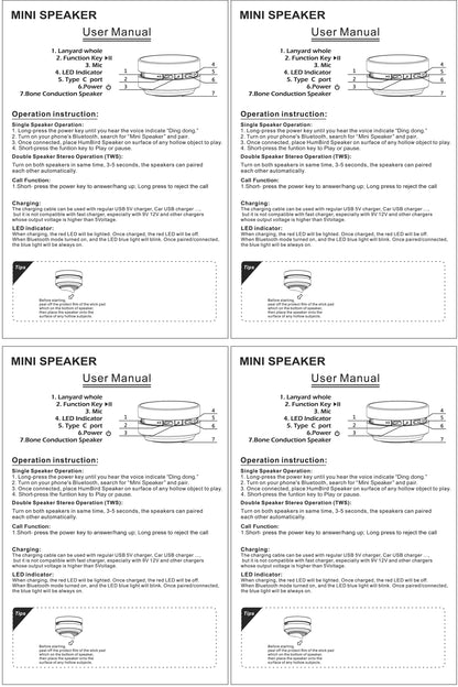MINI Bone Conduction BT Wireless Speaker